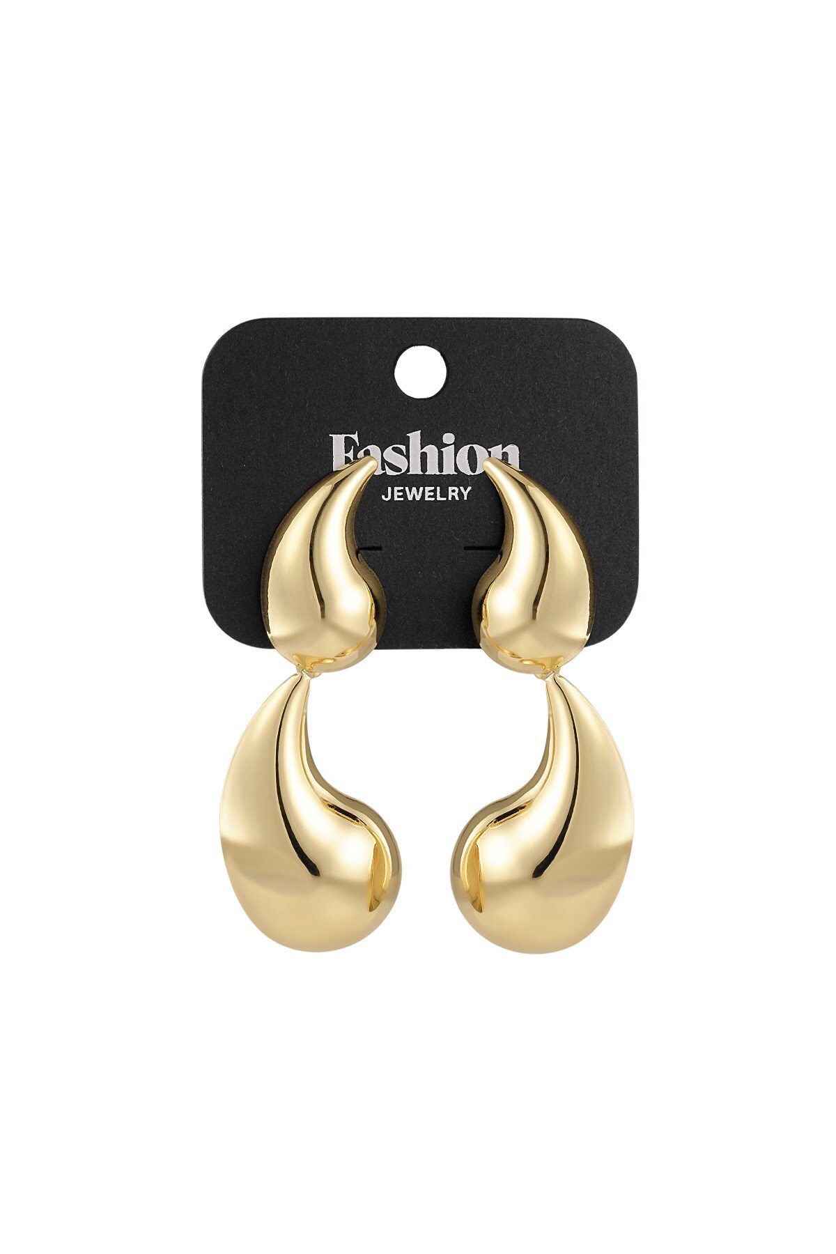 Double drop earrings - Gold color h5 Picture3