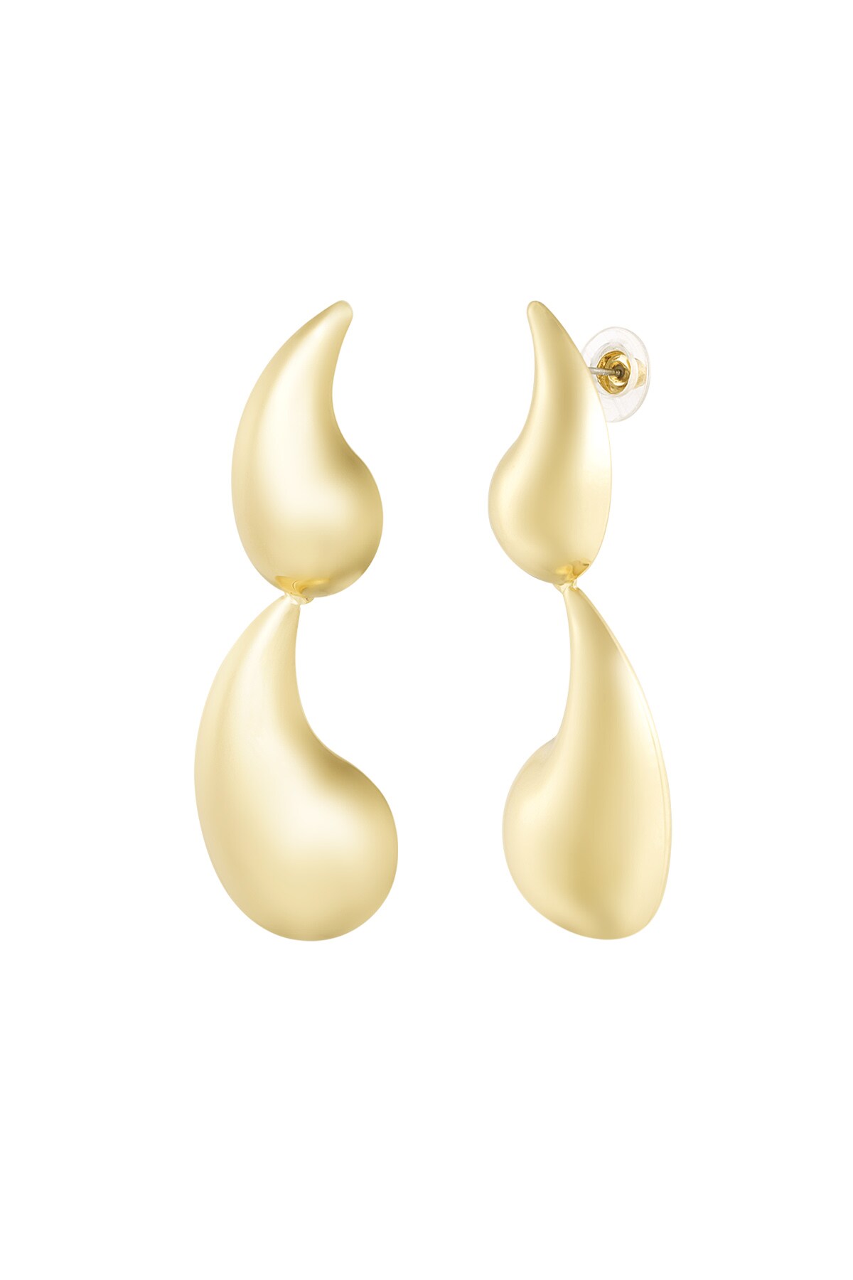 Double drop earrings - Gold color h5 