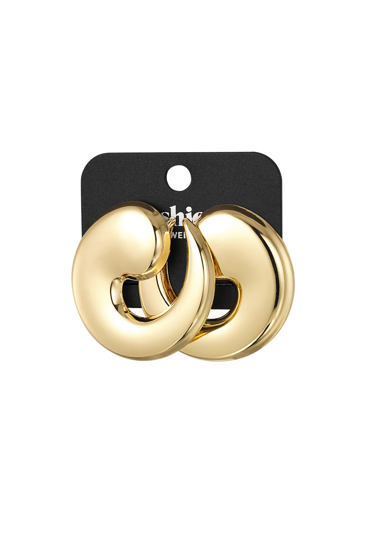 Earrings big wave - Gold color h5 Picture3