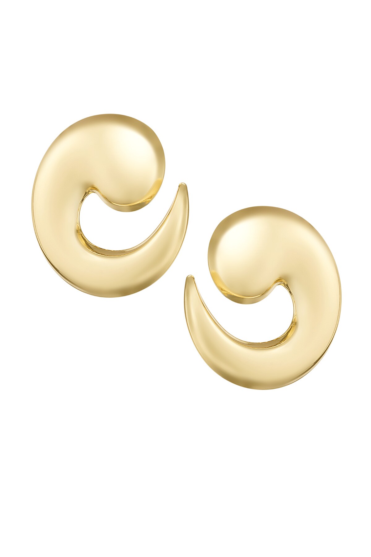 Earrings big wave - Gold color h5 