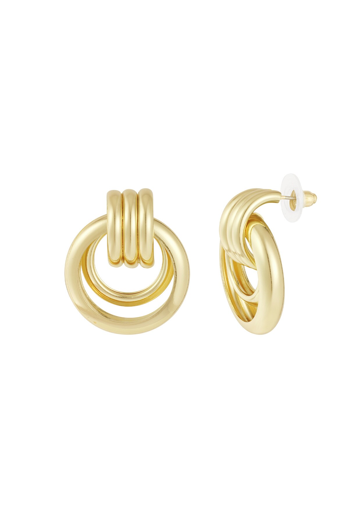 Funky flash earrings - Gold color h5 