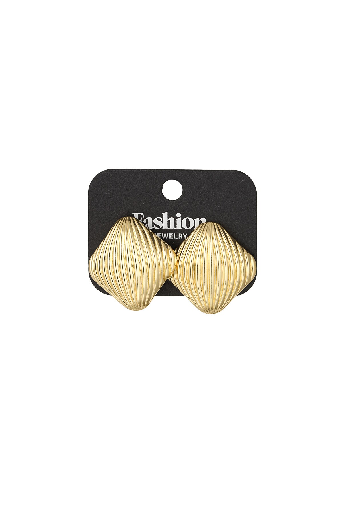 Etched relief earrings - Gold color h5 Picture3