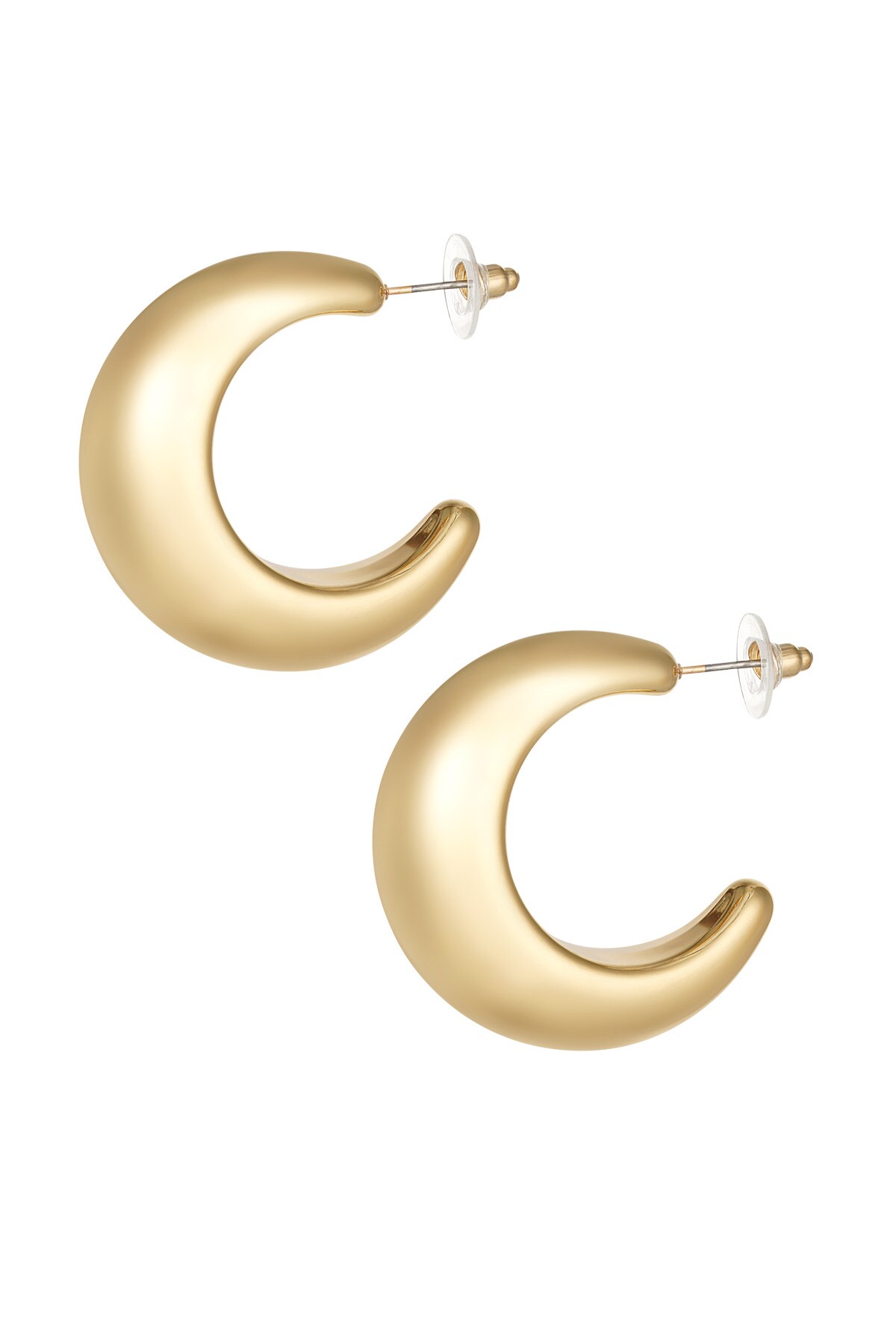 Sleek hoops earrings - Gold color h5 