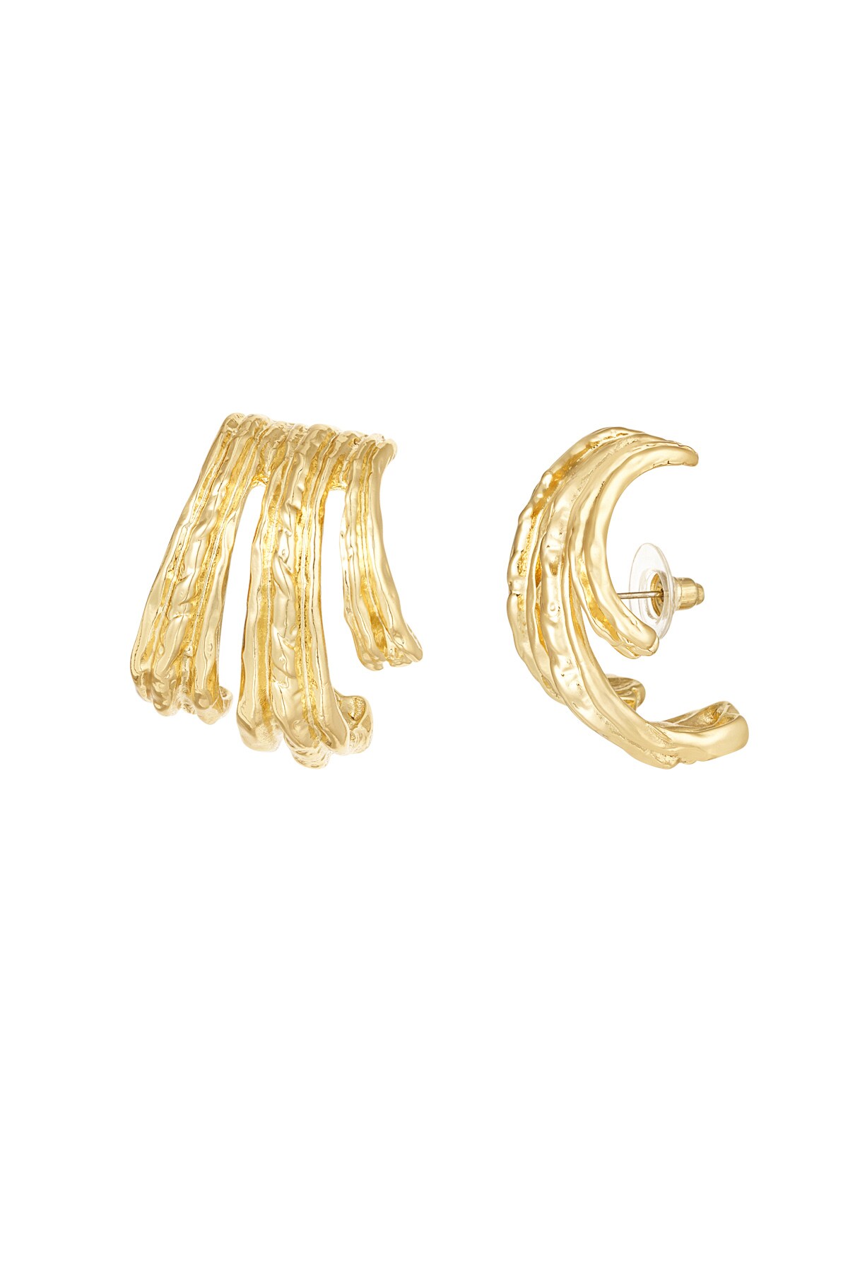 Funky fierce earrings - Gold color h5 