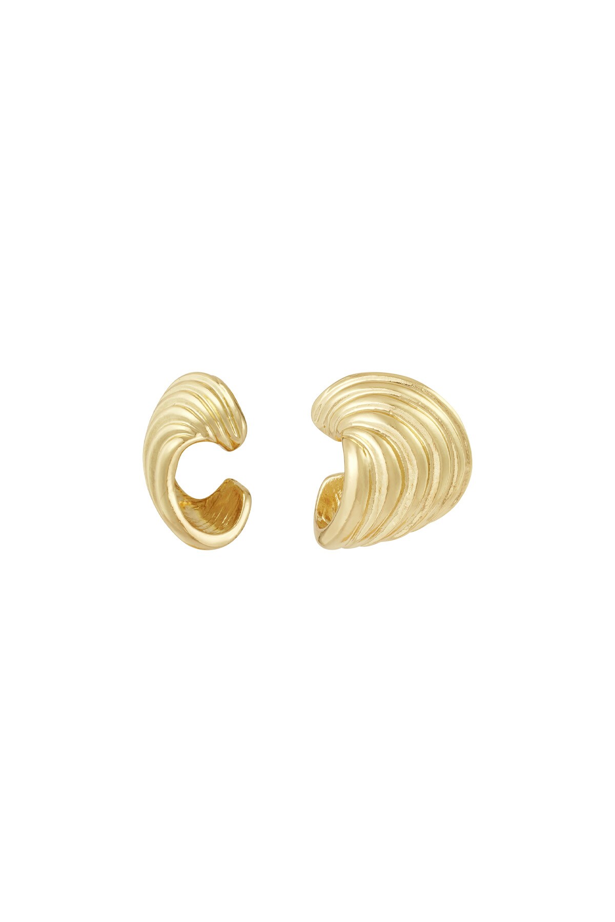 Elegant Waves earrings - Gold color h5 