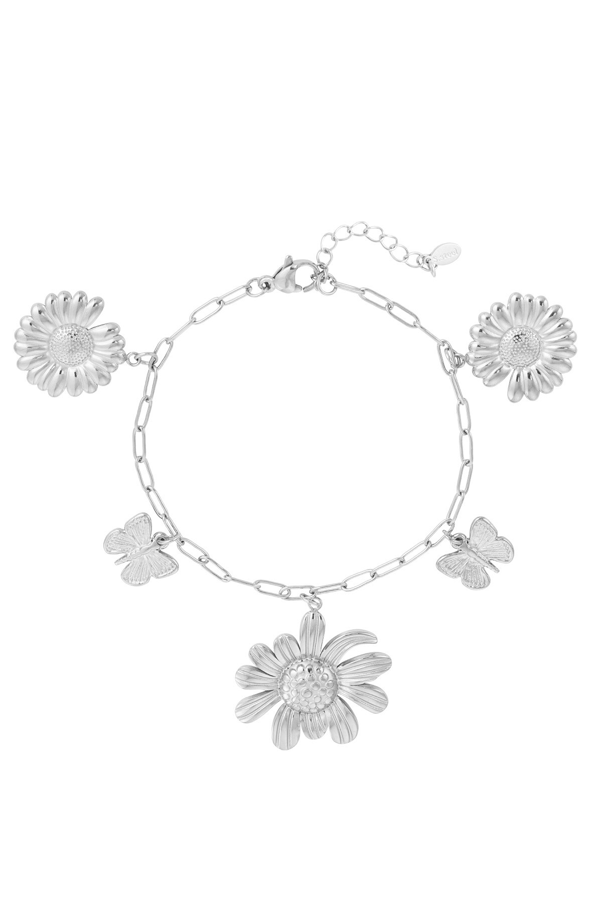 Charm bracelet flowerlicious - Silver color h5 