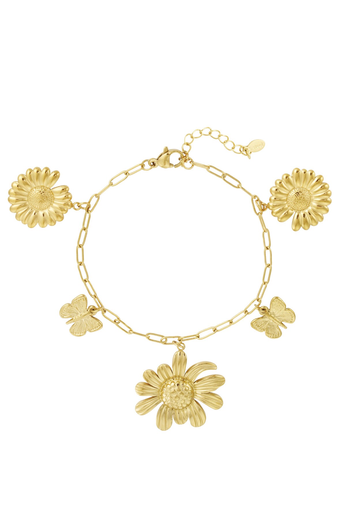 Charm bracelet flowerlicious - Gold color h5 