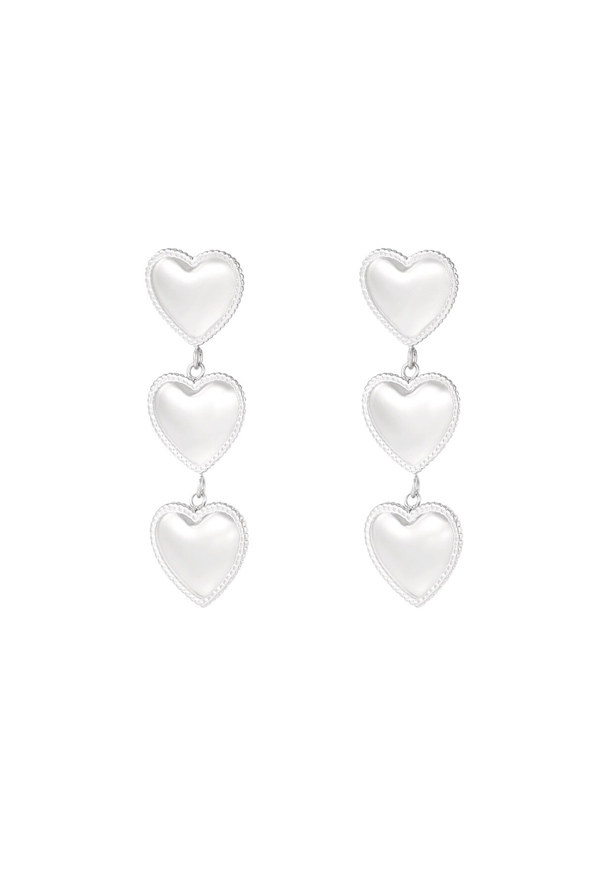 Love you three times more earrings - Silver color h5 