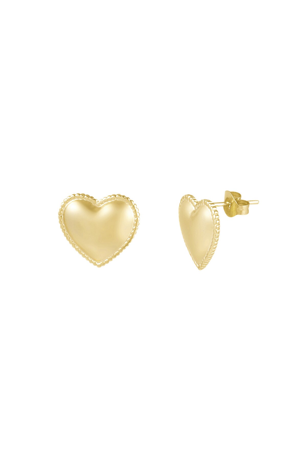 Small Heart studs earrings - Gold color h5 