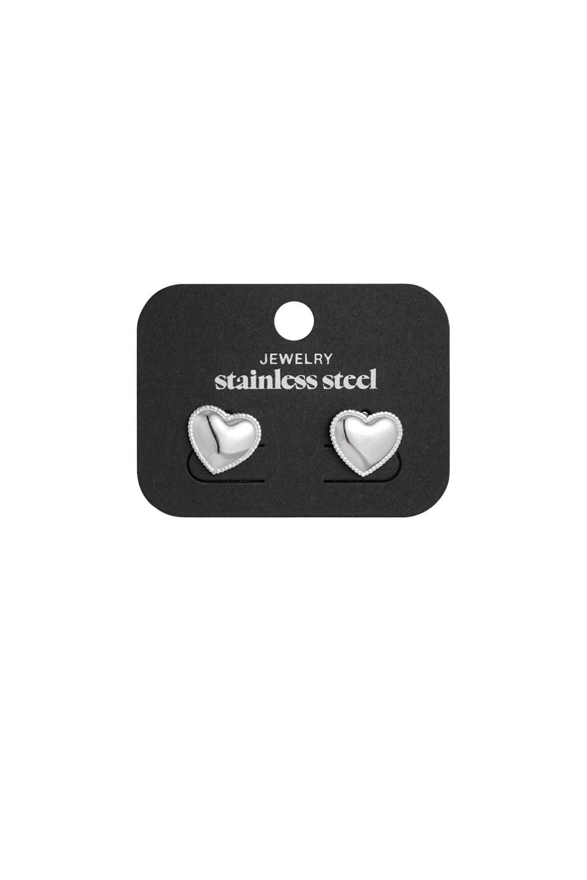 Small Heart studs earrings - Silver color h5 Picture2