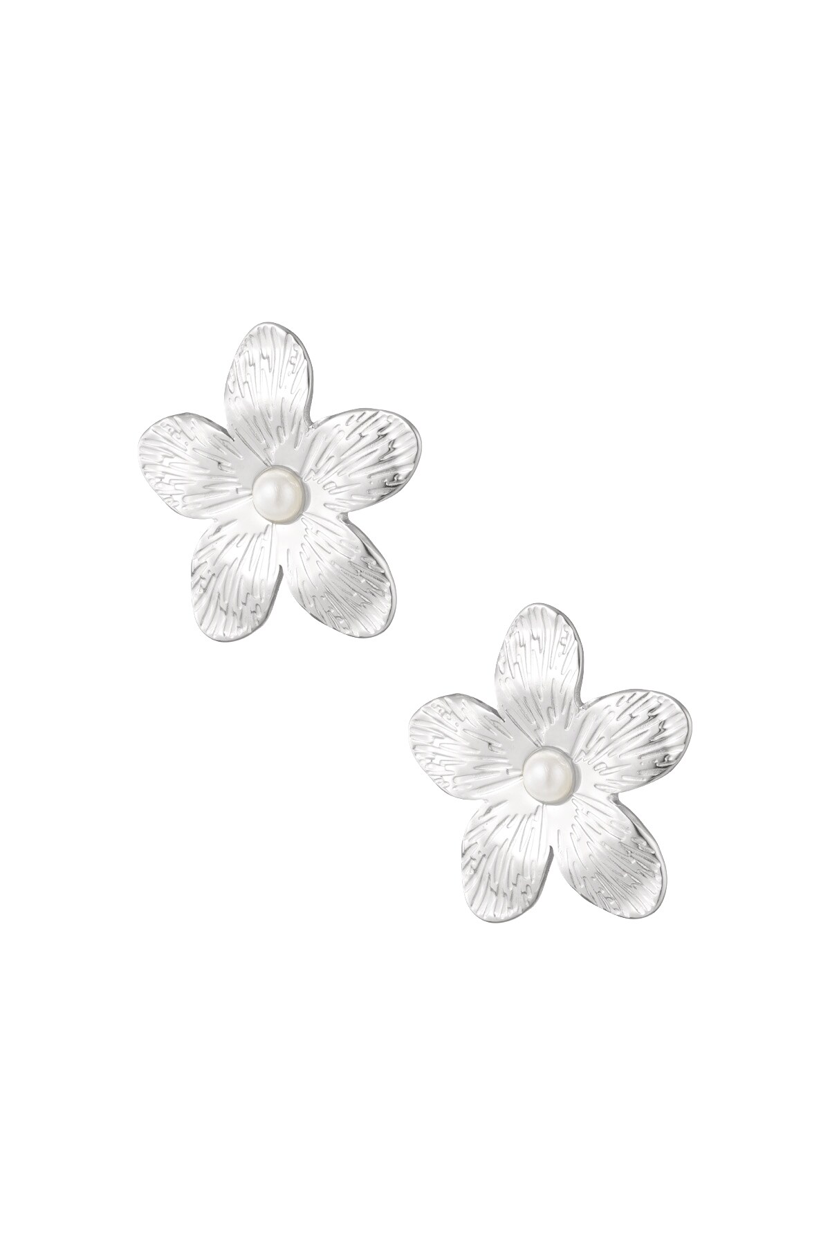 Earrings flower furiousity - Silver color h5 