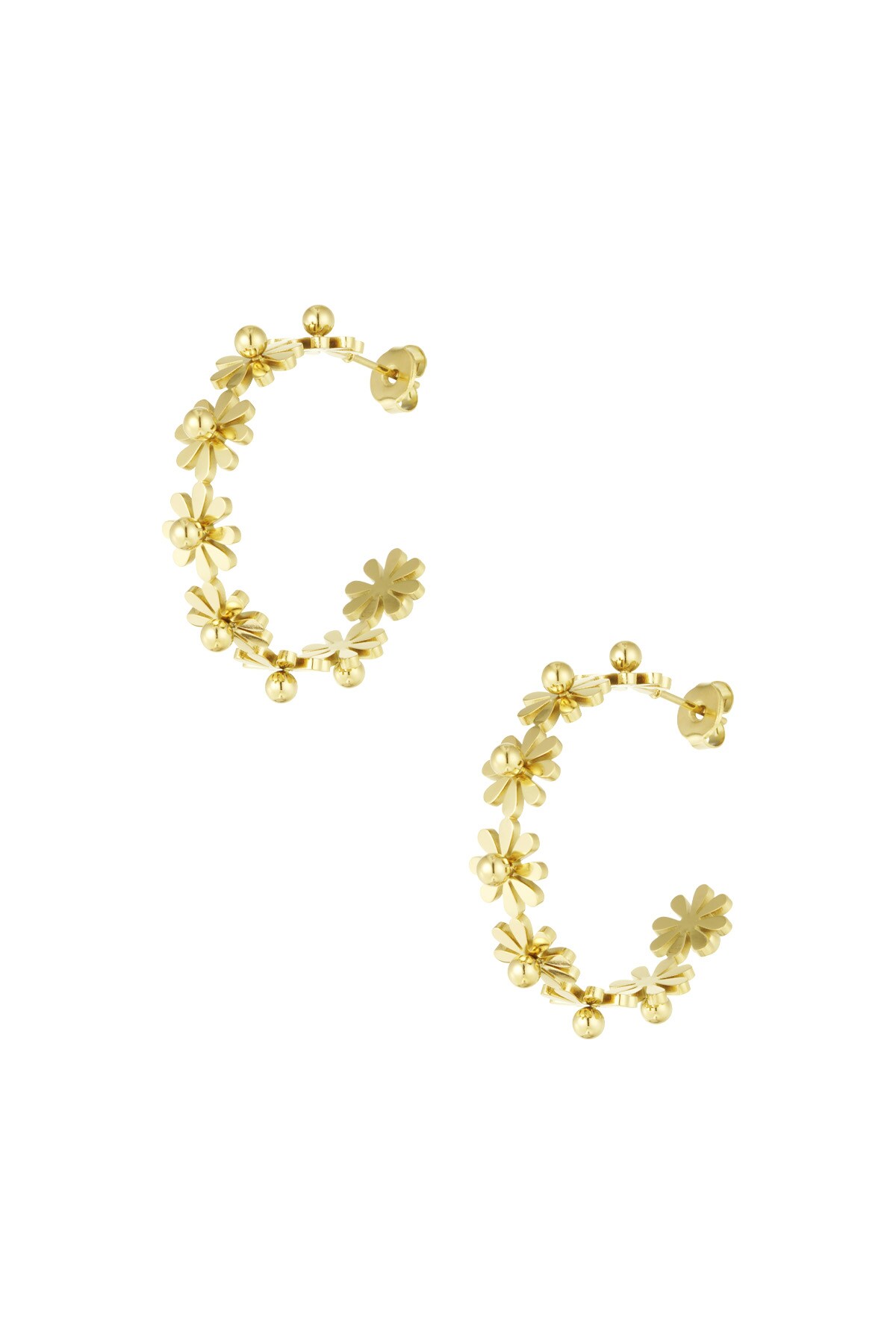 Earrings floral finesse - Gold color h5 