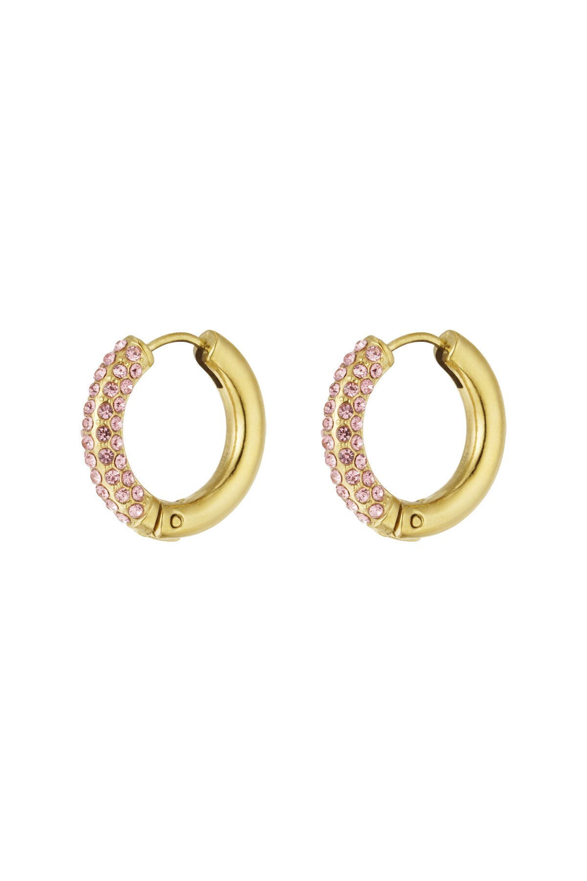 Shiny Rings earrings - pink gold 