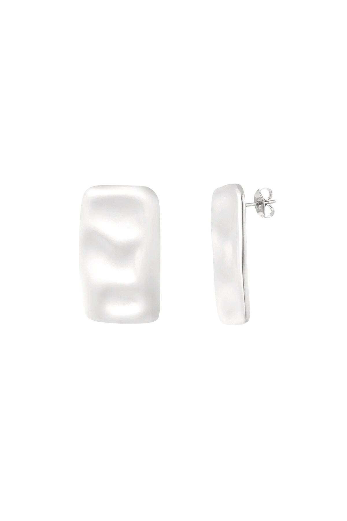 Subtle Texture earrings - Silver color h5 