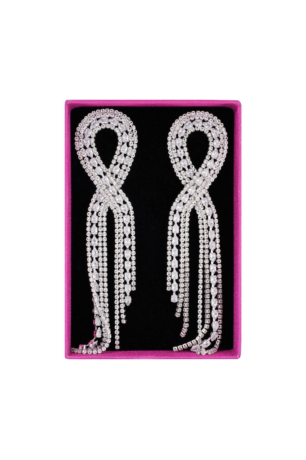 Glimmering ribbon earrings - Silver color h5 Picture3