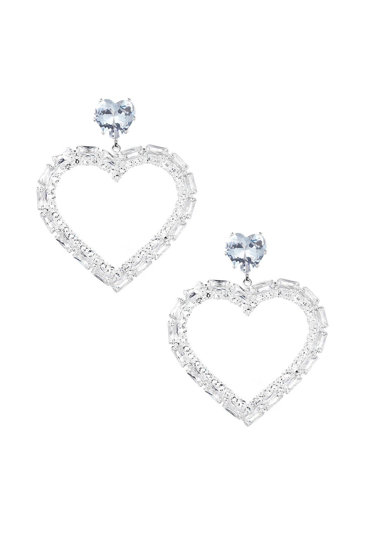 Heartfelt glitz earrings - Silver color h5 Picture3