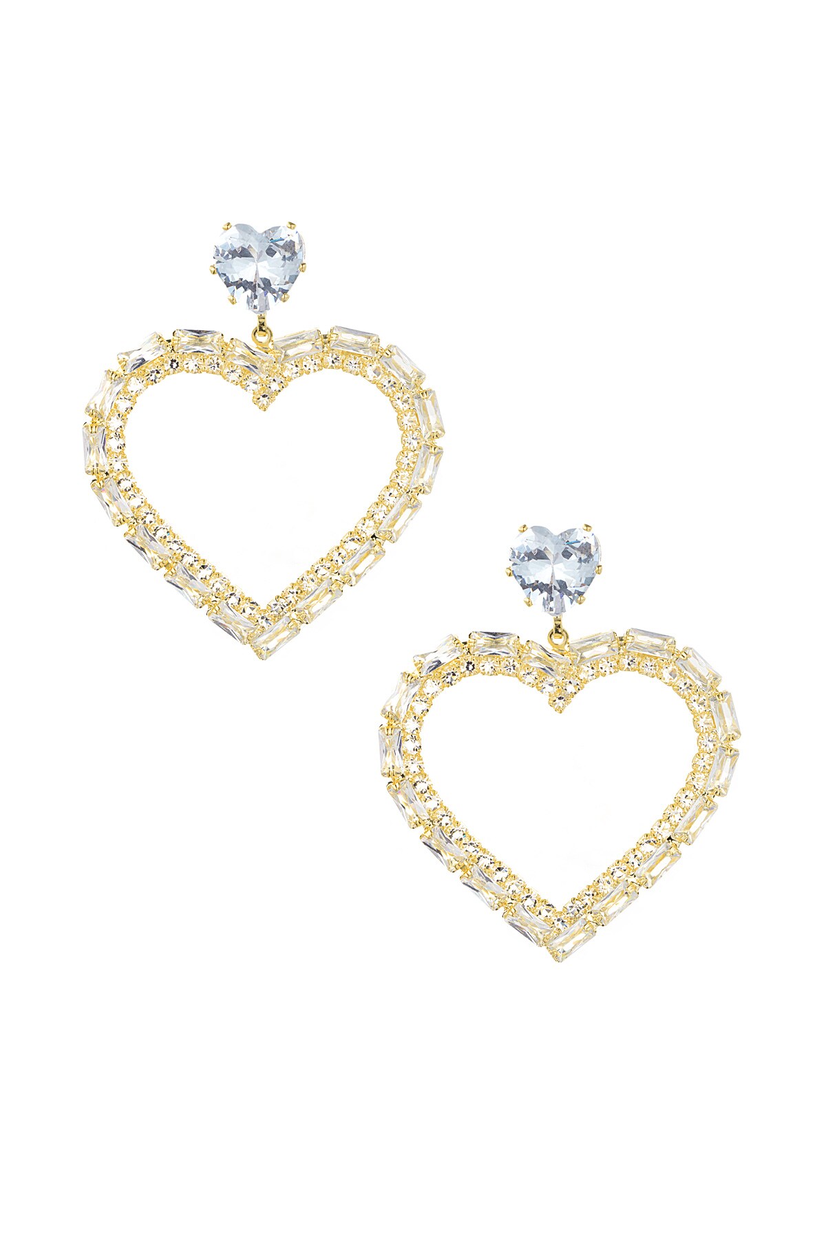 Heartfelt glitz earrings - Gold color Picture3