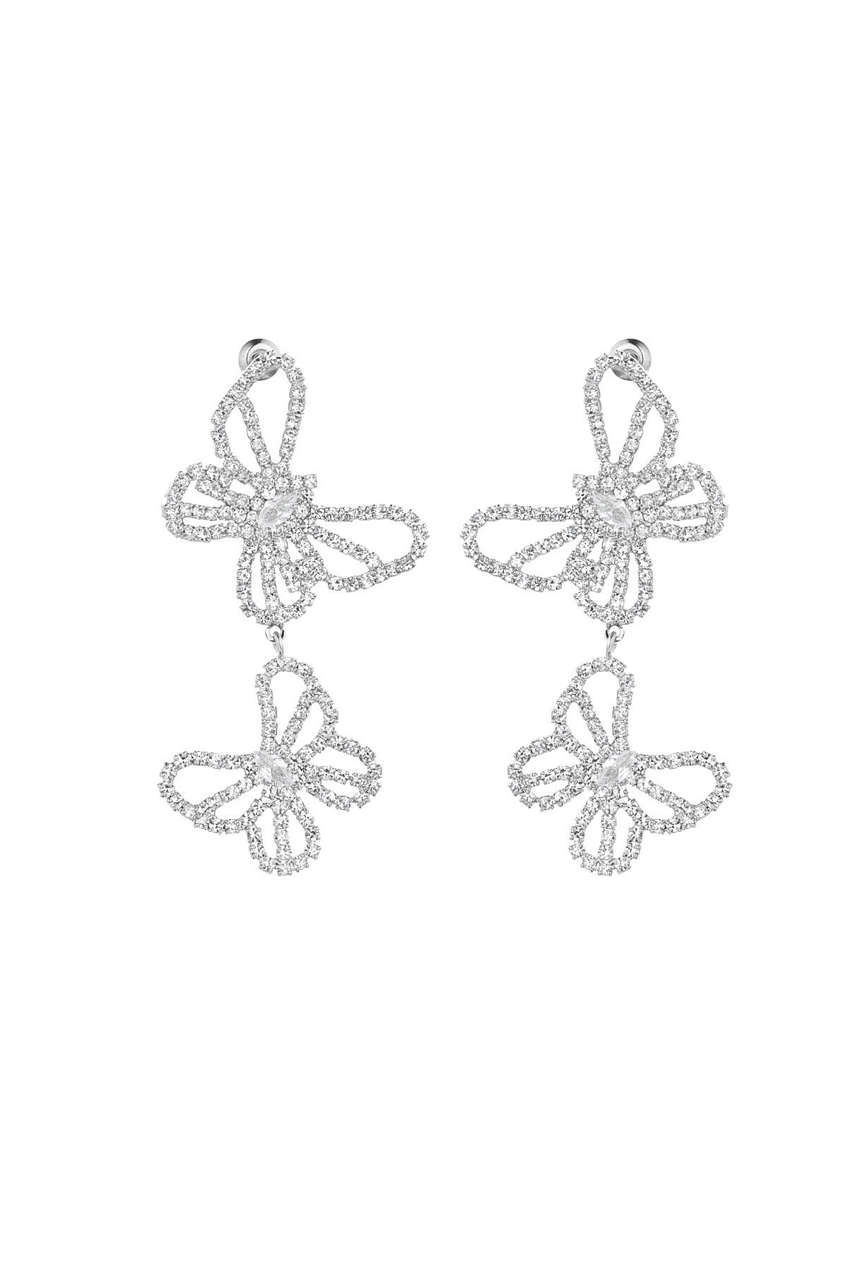 Butterfly sparkle earrings - Silver color h5 Picture3