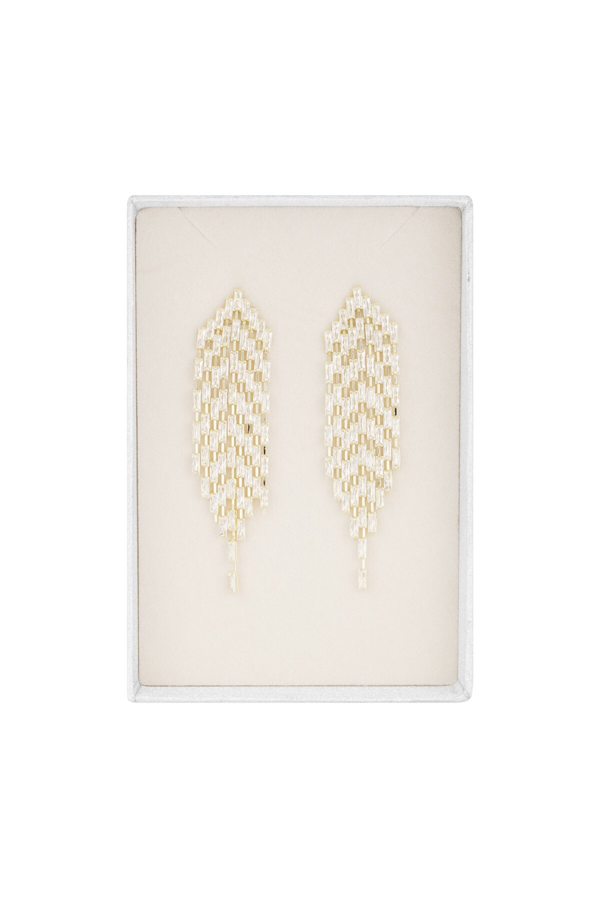 Beaded statement earrings - Gold color 