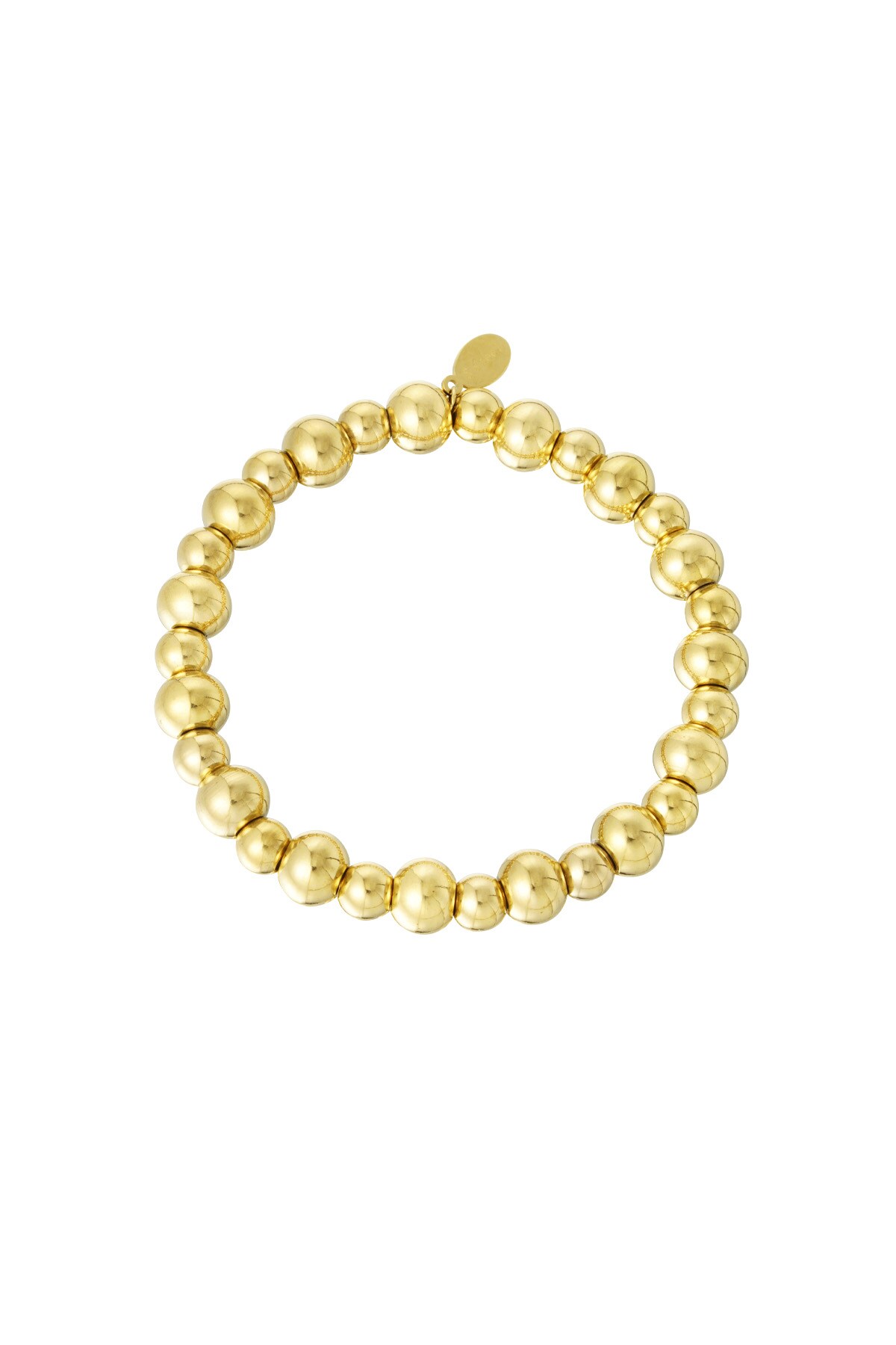 Big beads bracelet - Gold color h5 