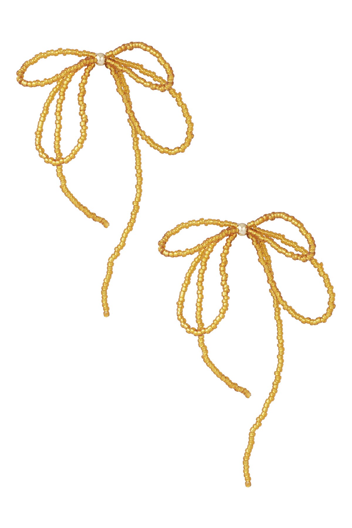 Festive bow earrings - mustard h5 