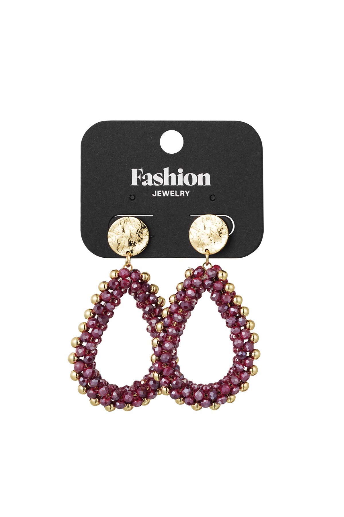 Bead drop earrings - wine red h5 Picture3