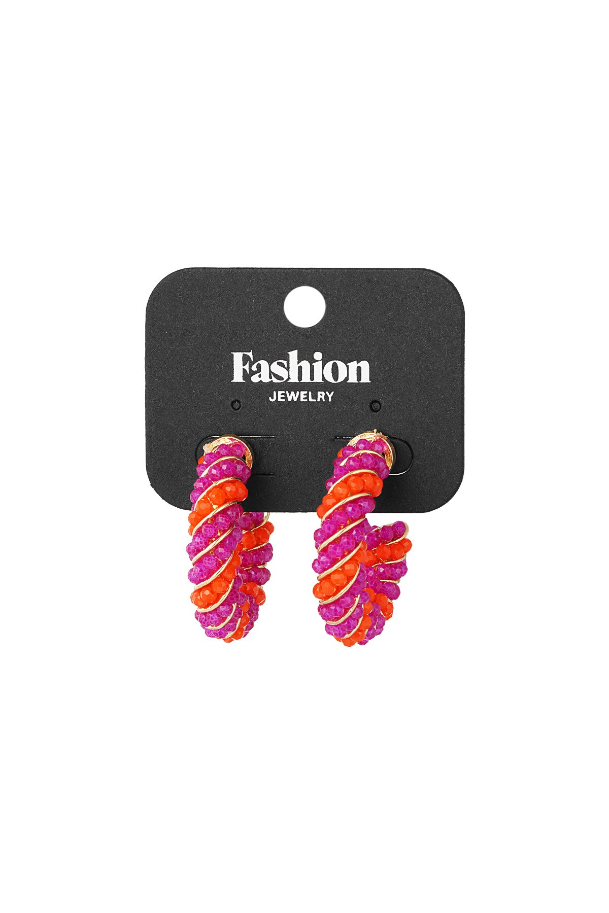 Twisted grace earrings - orange & pink h5 Picture3