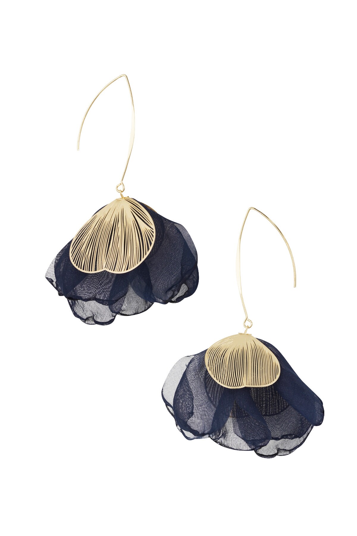 Charming Flower earrings - dark blue h5 