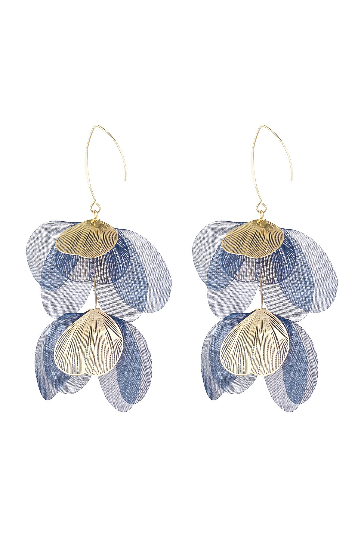 Blushing Flower earrings - blue 