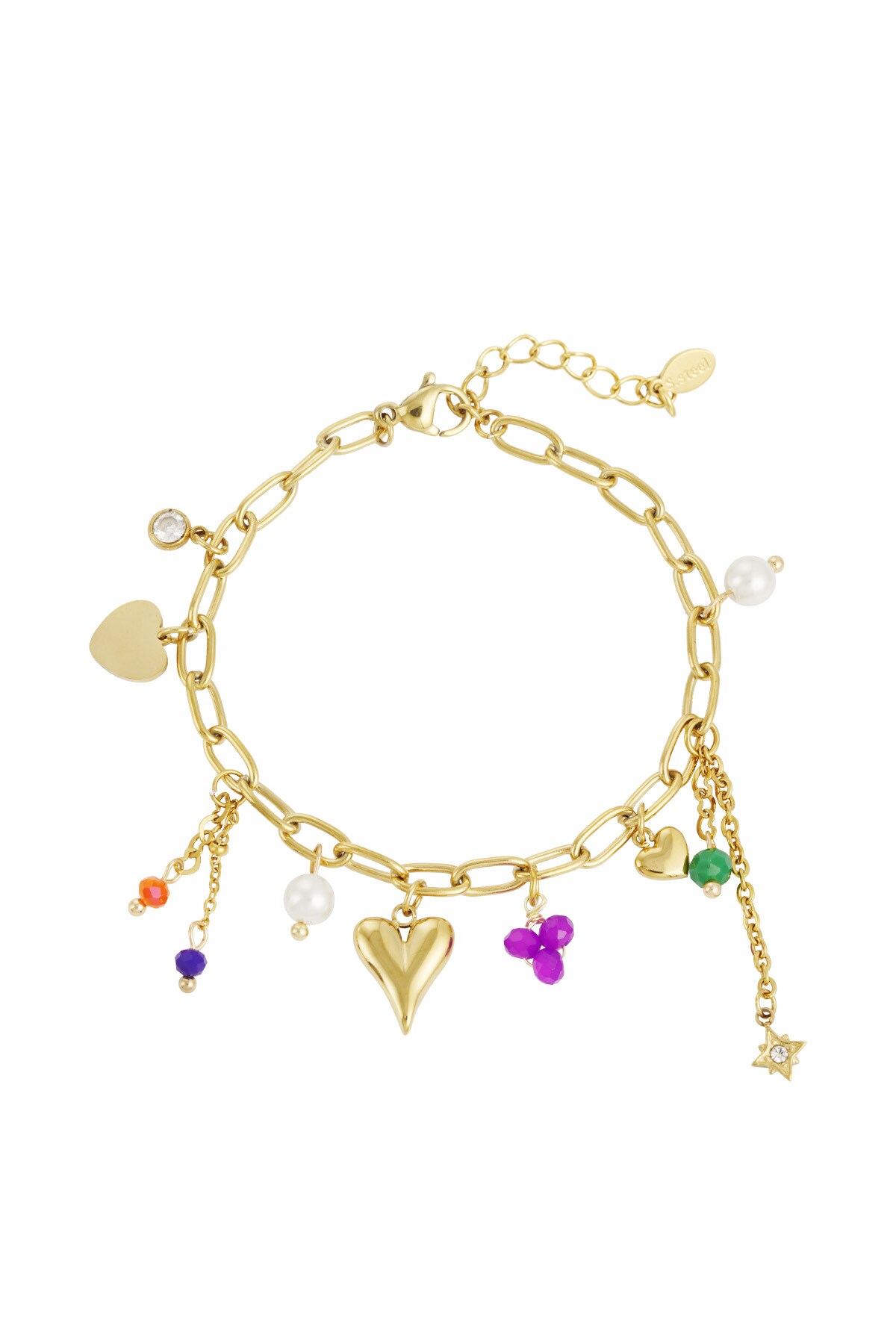 Charm bracelet charm cascade - Gold color h5 