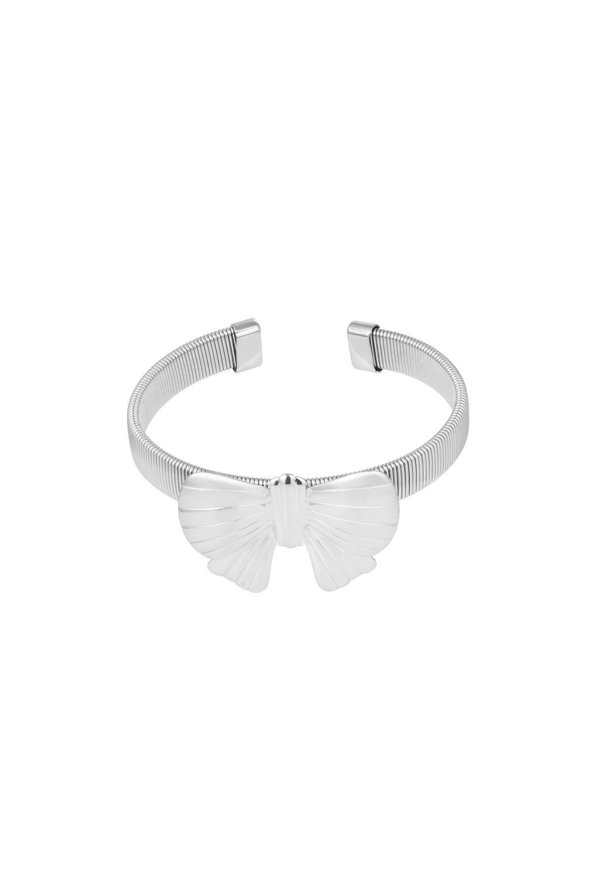 Bow Bangle bracelet - Silver color h5 