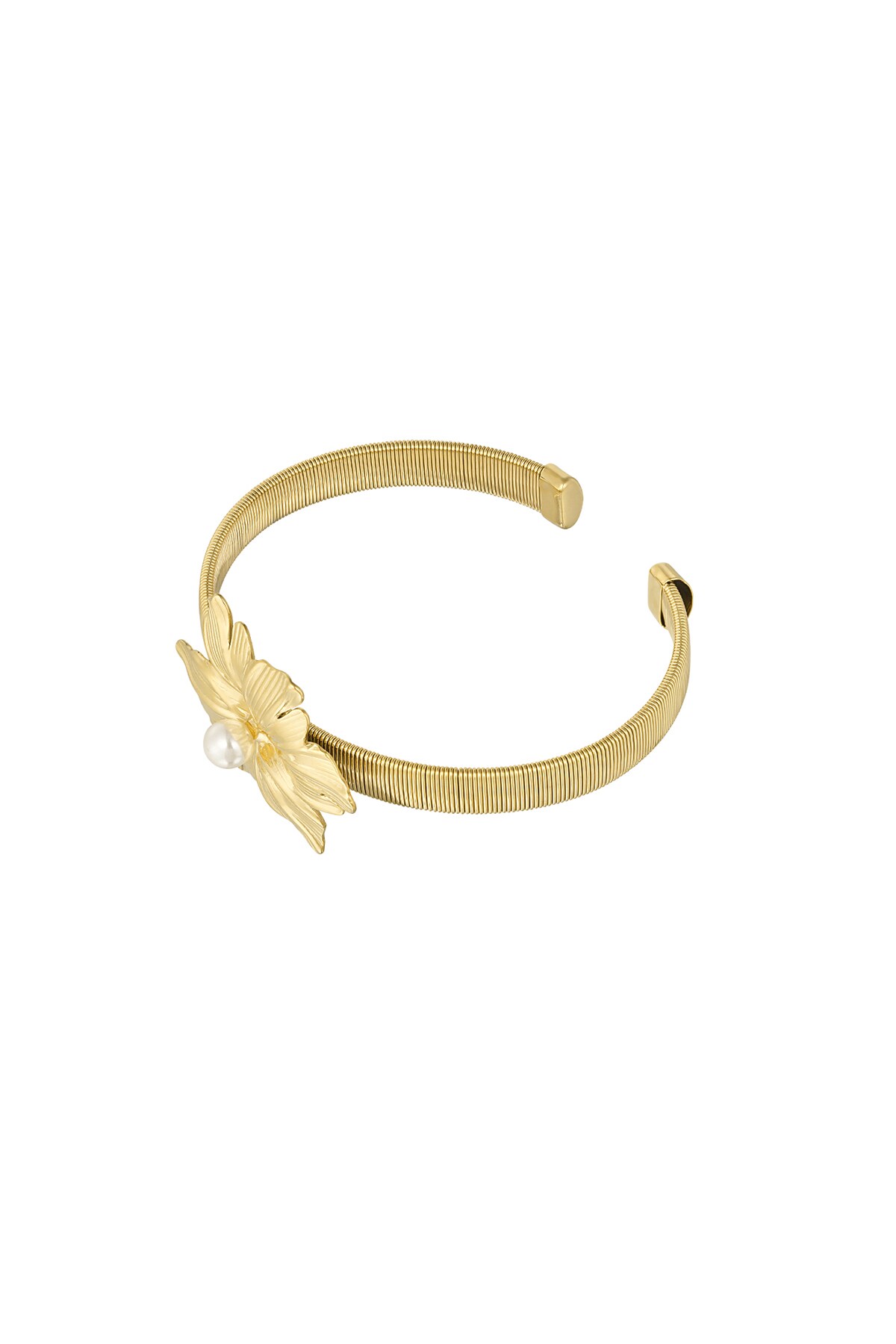 Blooming Flower bangle bracelet - Gold color Picture3