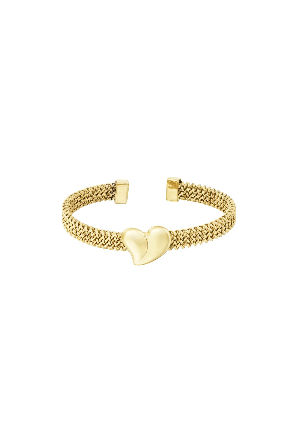 Bangle bracelet heart - Gold color h5 