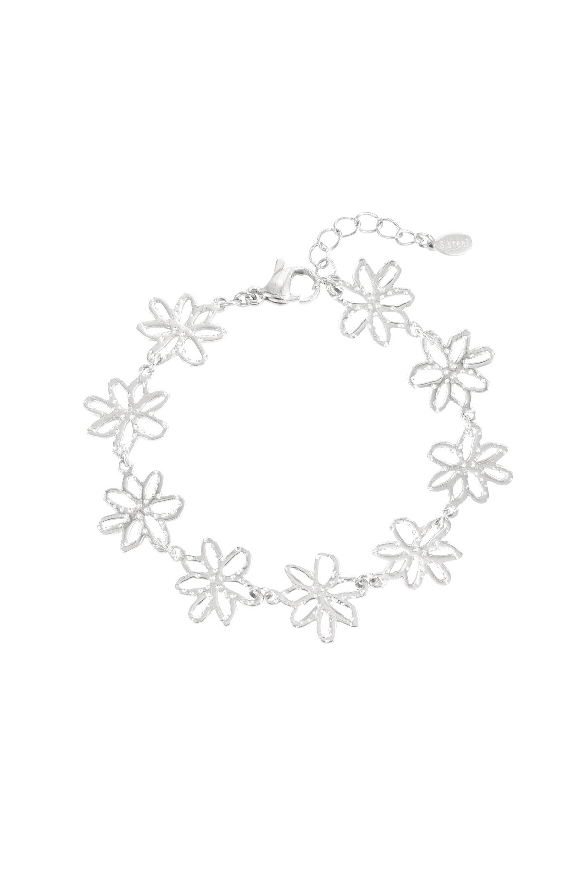 Flower Party bracelet - Silver color h5 