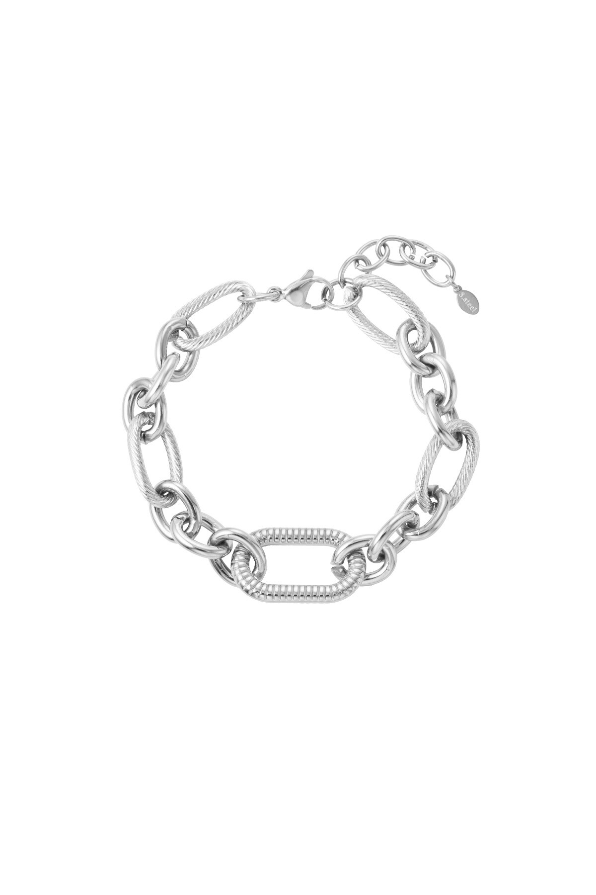 Bold Link Chain bracelet - Silver color h5 