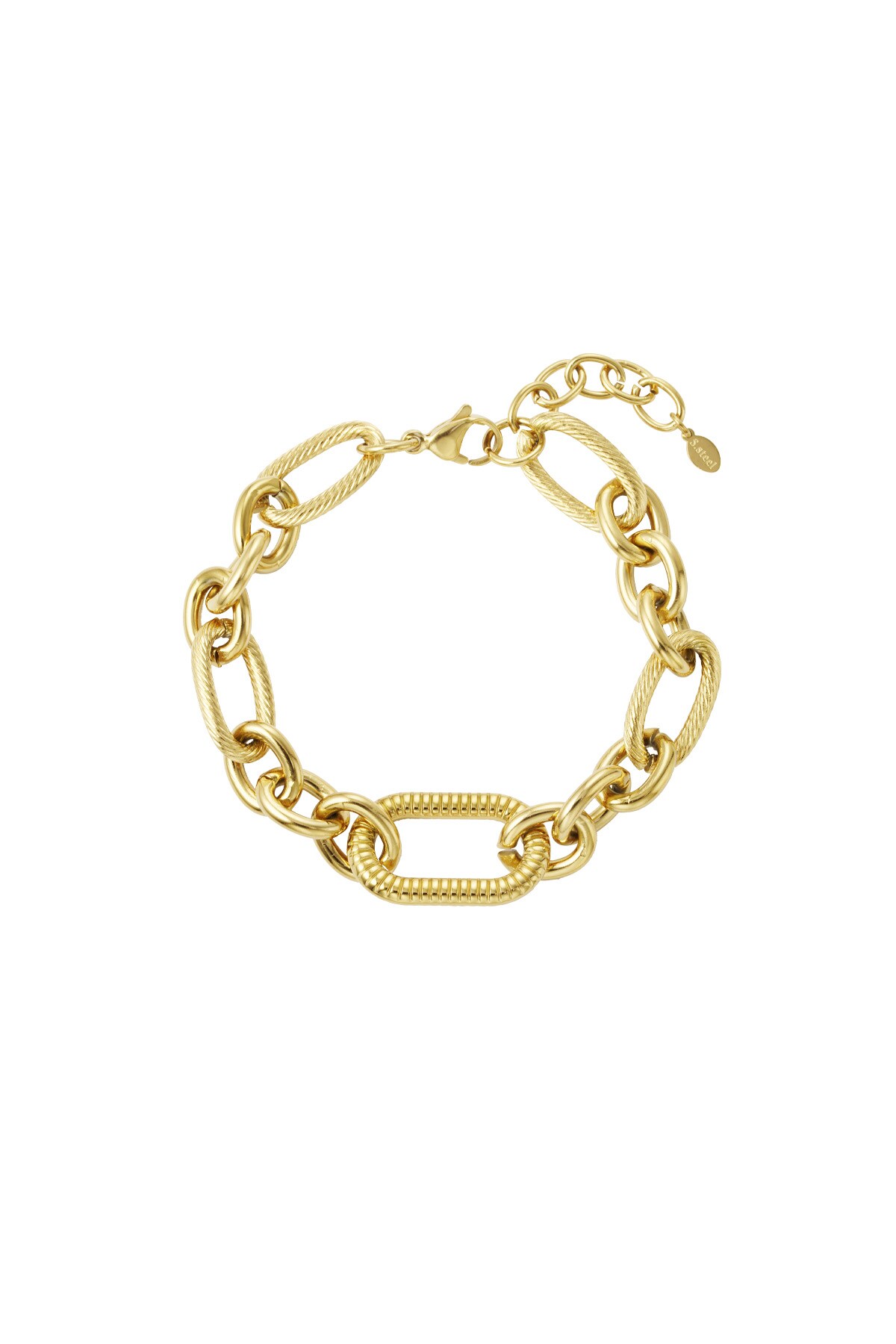 Bold Link Chain bracelet - Gold color h5 