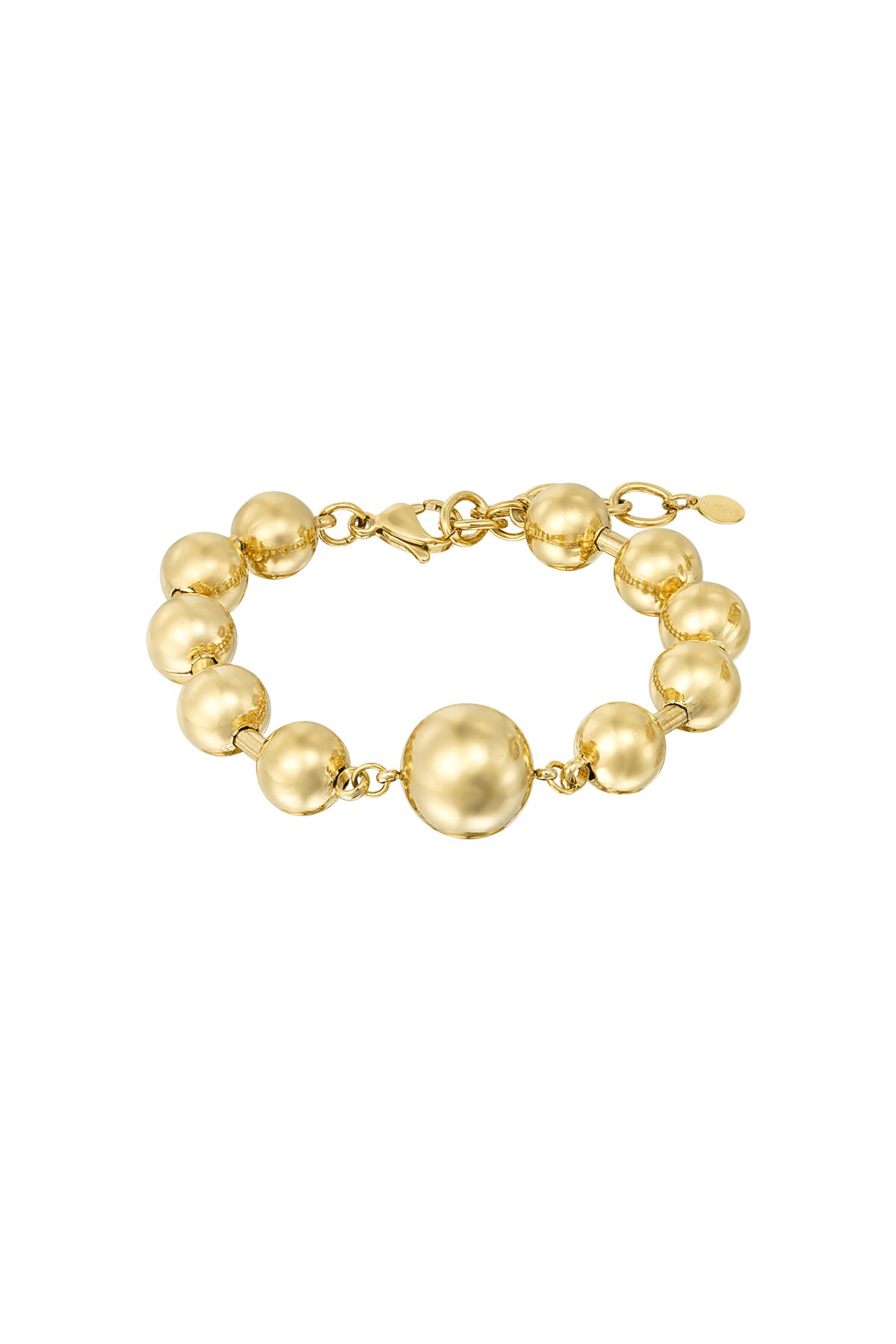 Statement Bead bracelet - Gold color h5 