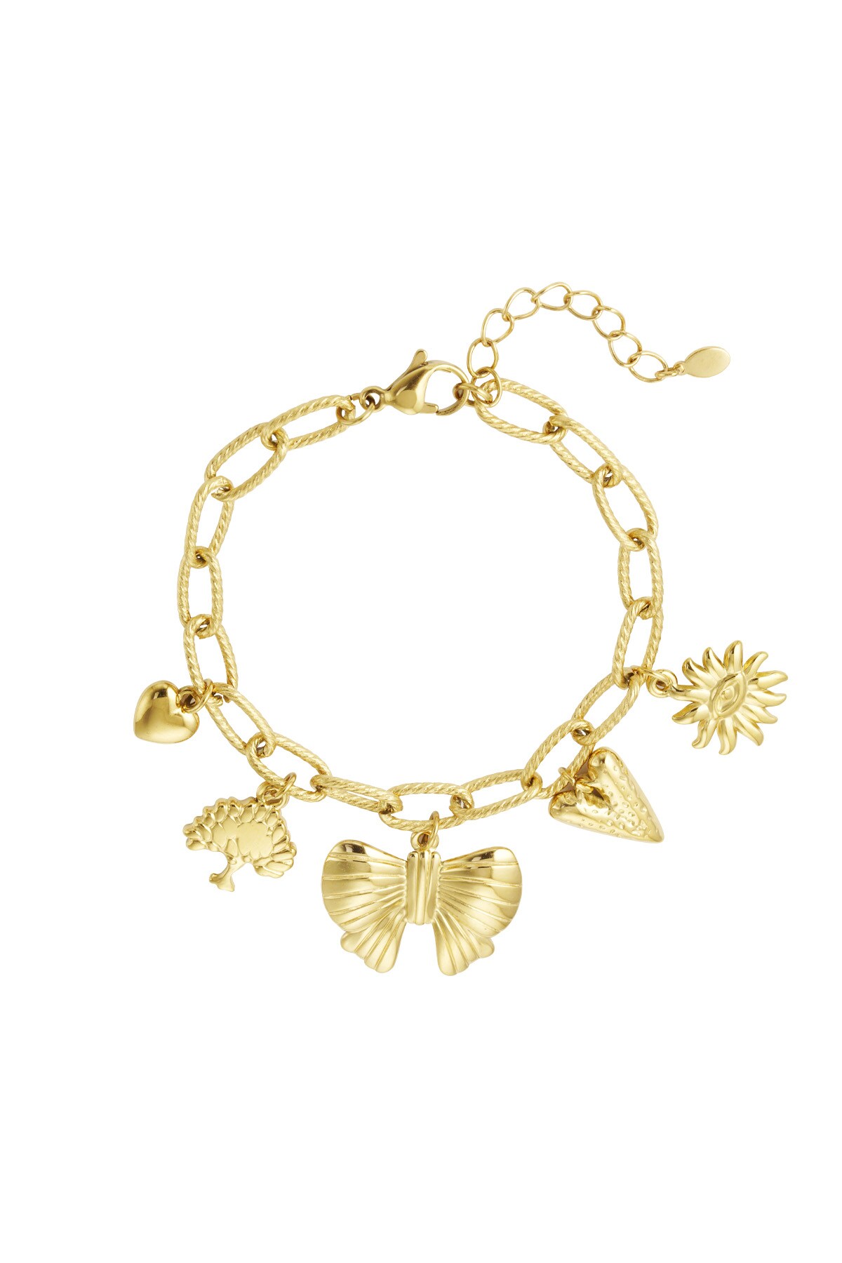 Charm bracelet charm stories - Gold color h5 