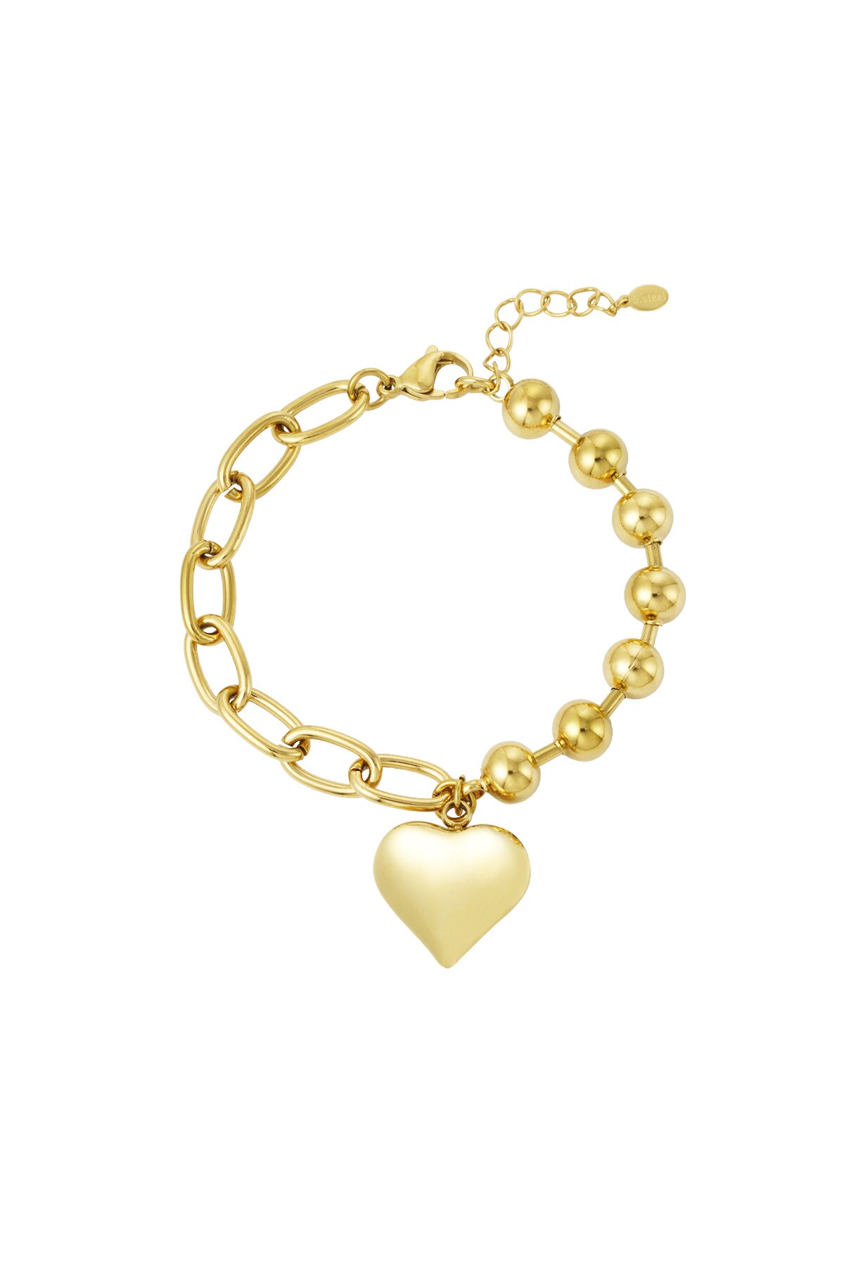 Funky Heart bracelet - Gold color 