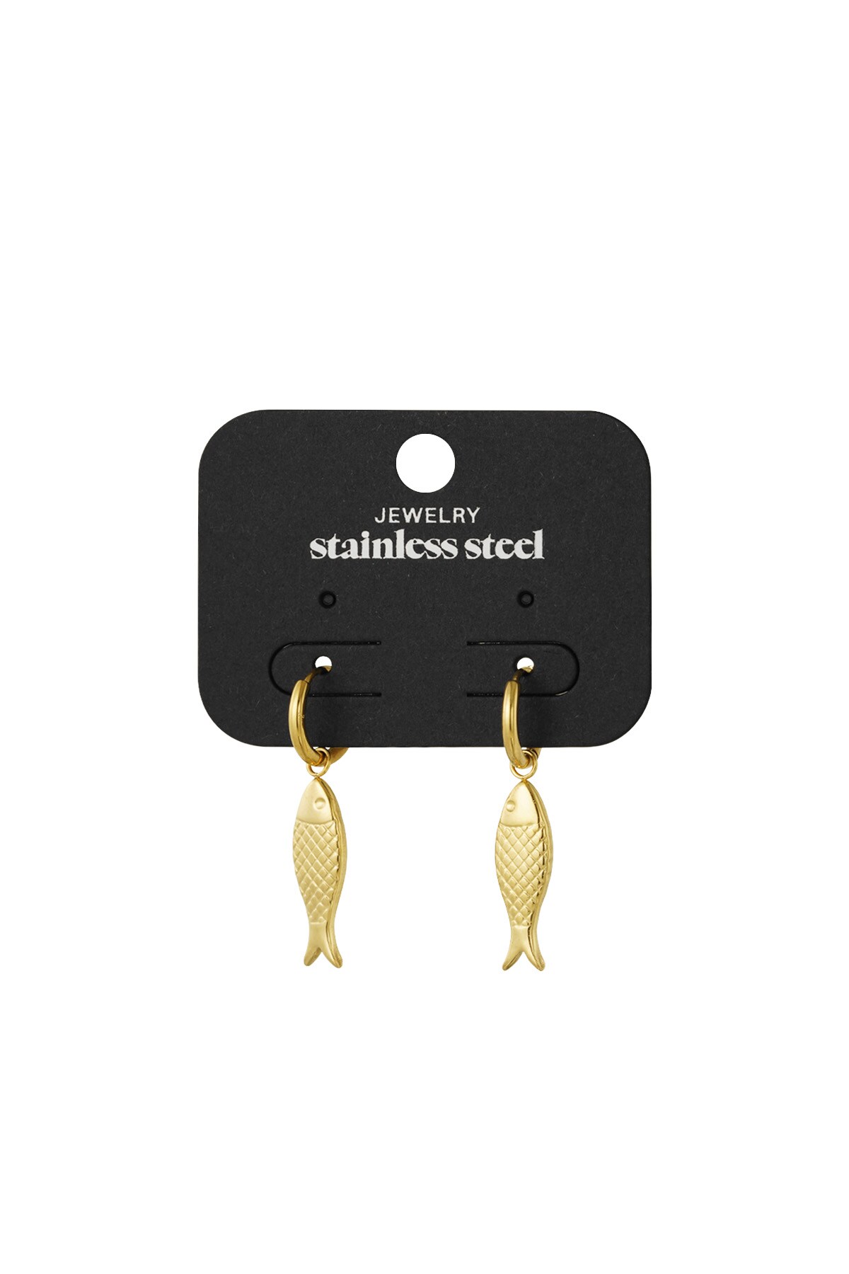 Fish charm earrings - Gold color h5 Picture3