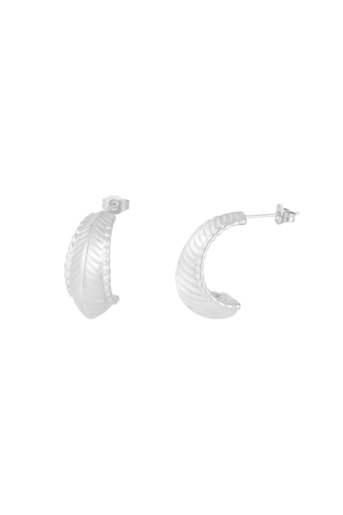 Fashion Studs earrings - Silver color h5 