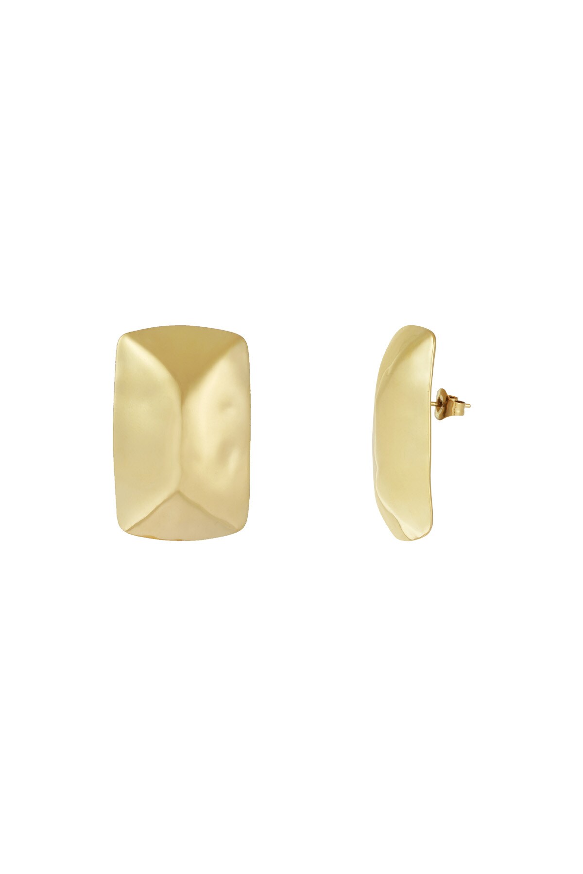 Textured Elegant stud earrings - Gold color h5 