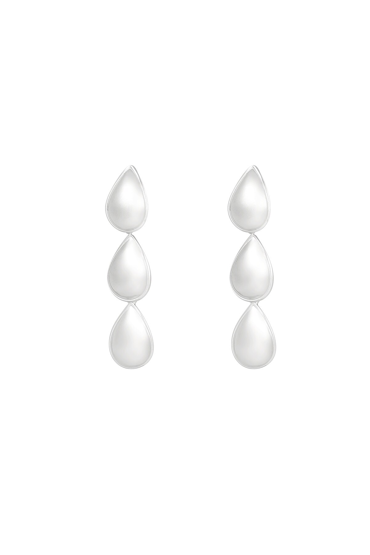 Triple drip earrings - Silver color h5 