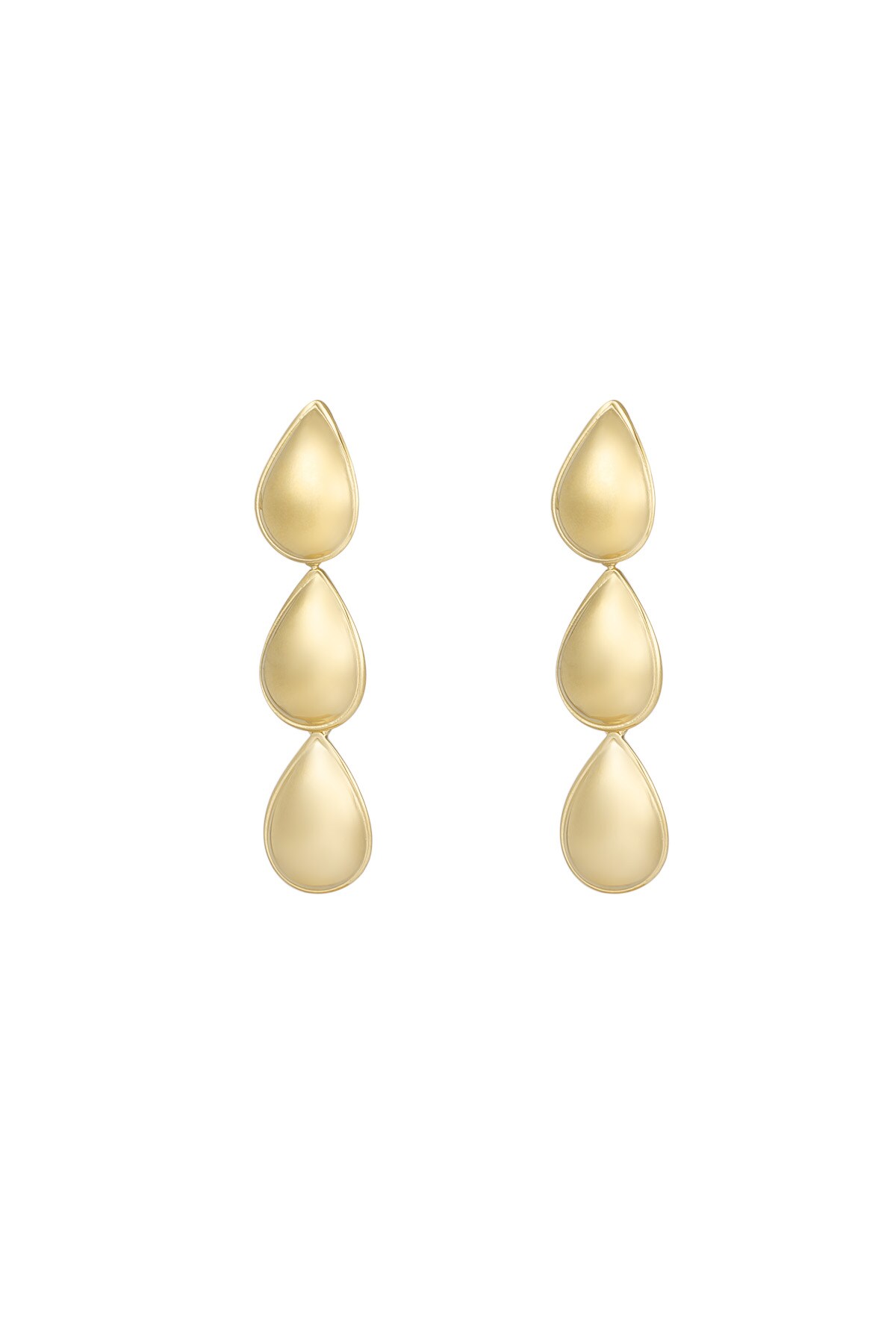 Triple drip earrings - Gold color h5 