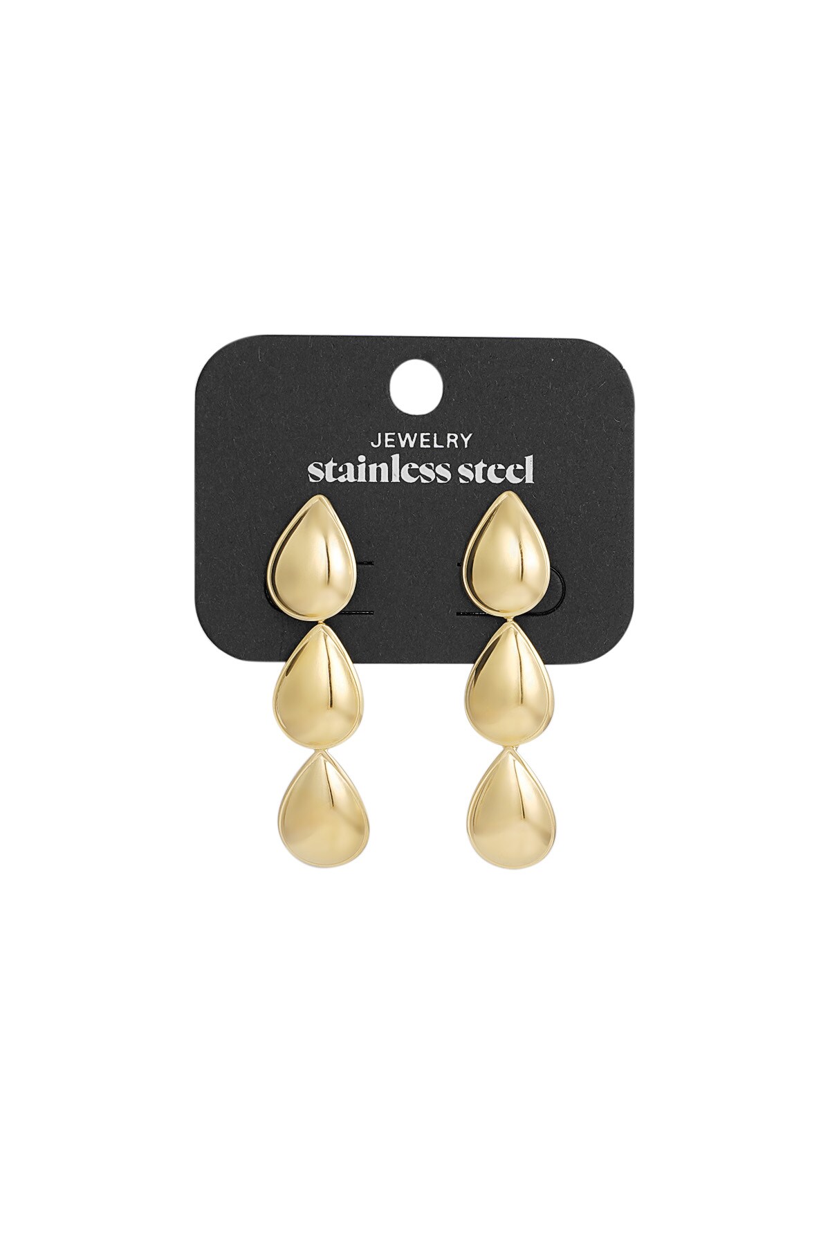 Triple drip earrings - Gold color h5 Picture3