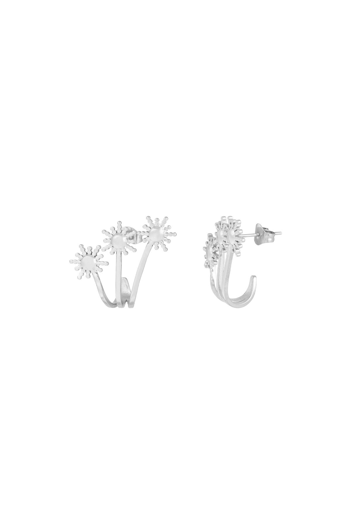 Three Sunnies earrings - Silver color h5 