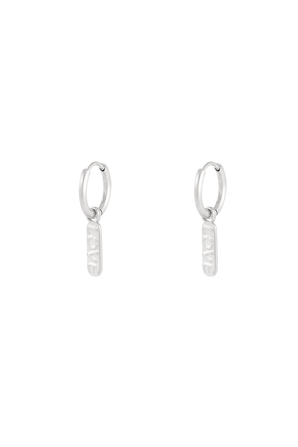 Lovely Tag earrings - Silver color h5 