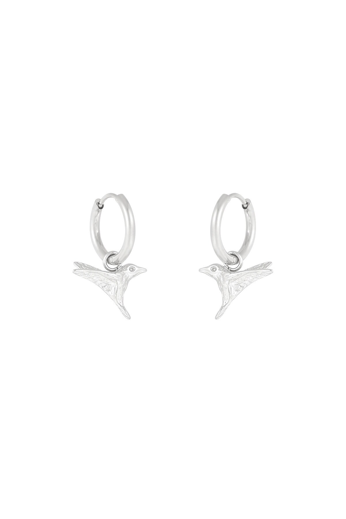 Elegant bird earrings - Silver color h5 