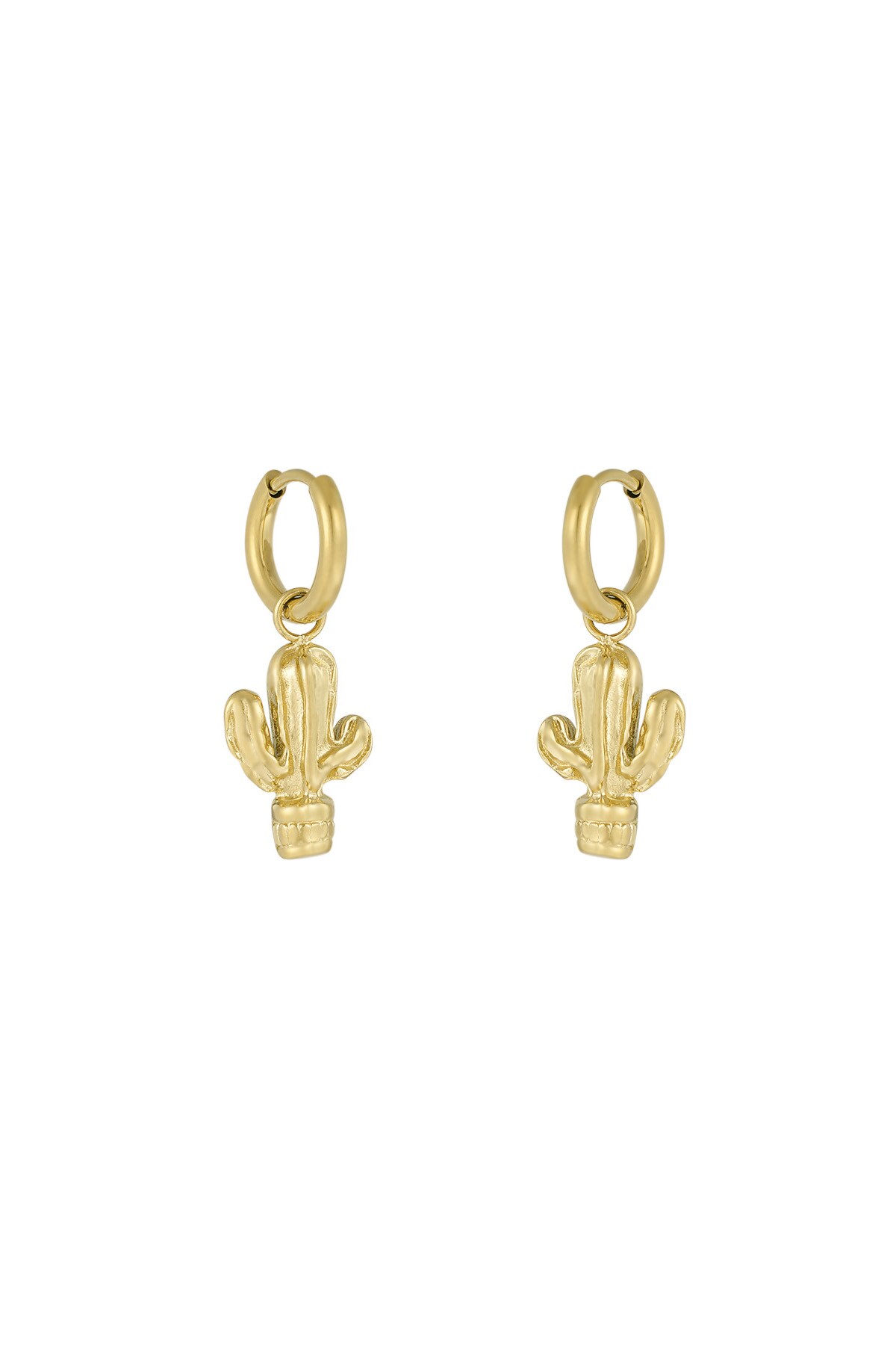 cactus earrings - Gold color h5 