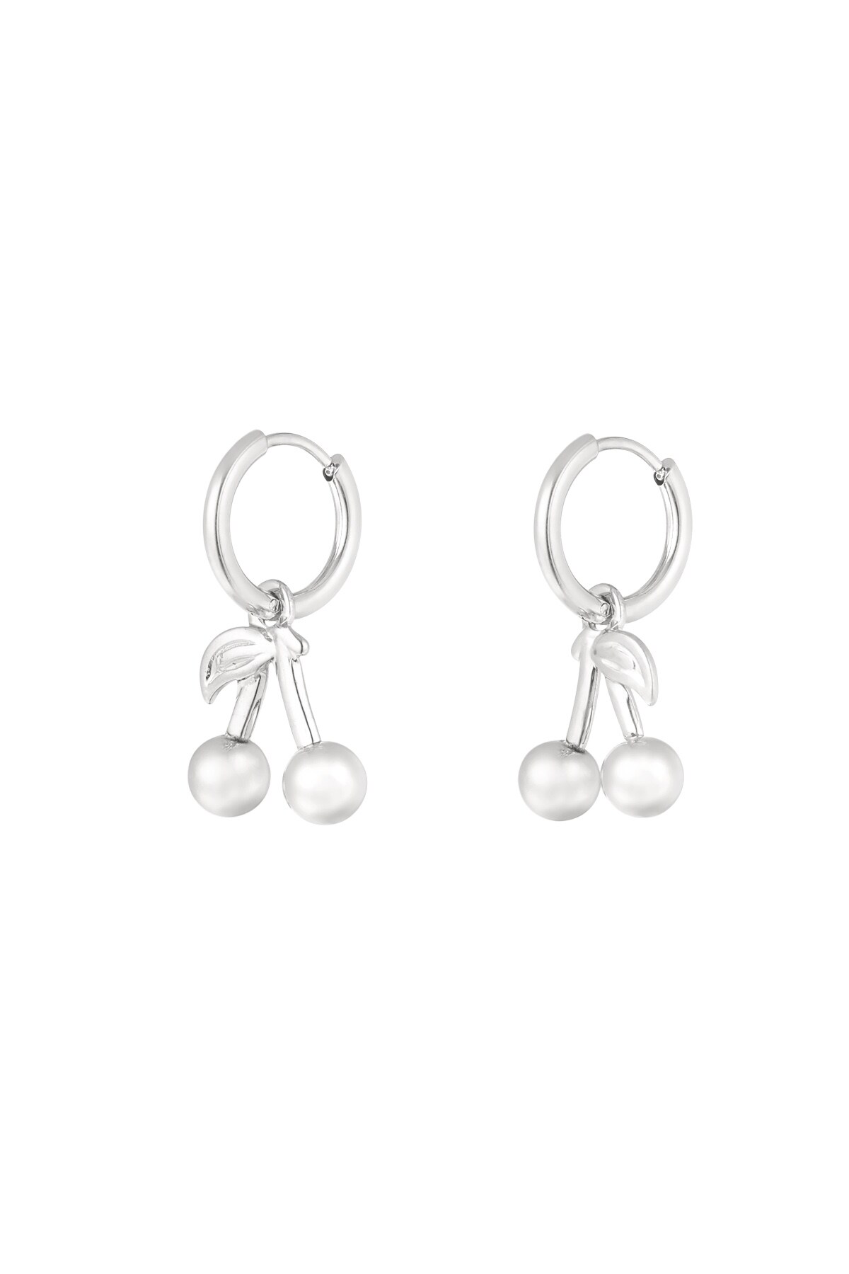 Cherry on Top earrings - Silver color h5 